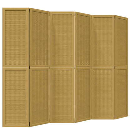 Divisorio Ambienti 6 Pannelli Marrone Legno Massello Paulownia | homemem39