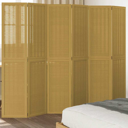 Divisorio Ambienti 6 Pannelli Marrone Legno Massello Paulownia | homemem39