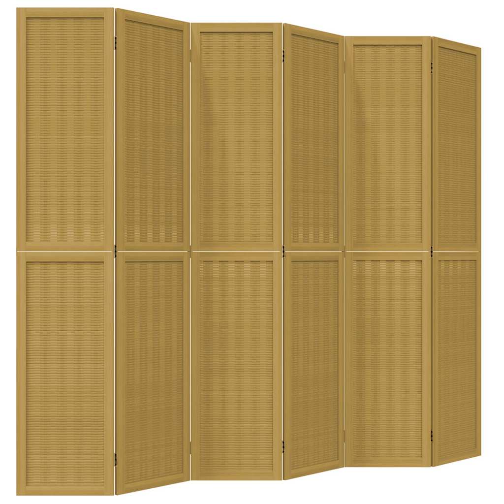 Divisorio Ambienti 6 Pannelli Marrone Legno Massello Paulownia | homemem39