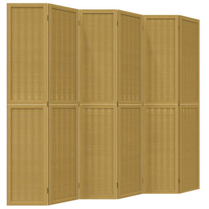 Divisorio Ambienti 6 Pannelli Marrone Legno Massello Paulownia | homemem39