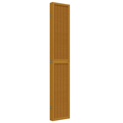 Divisorio Ambienti 6 Pannelli Marrone Legno Massello Paulownia - homemem39