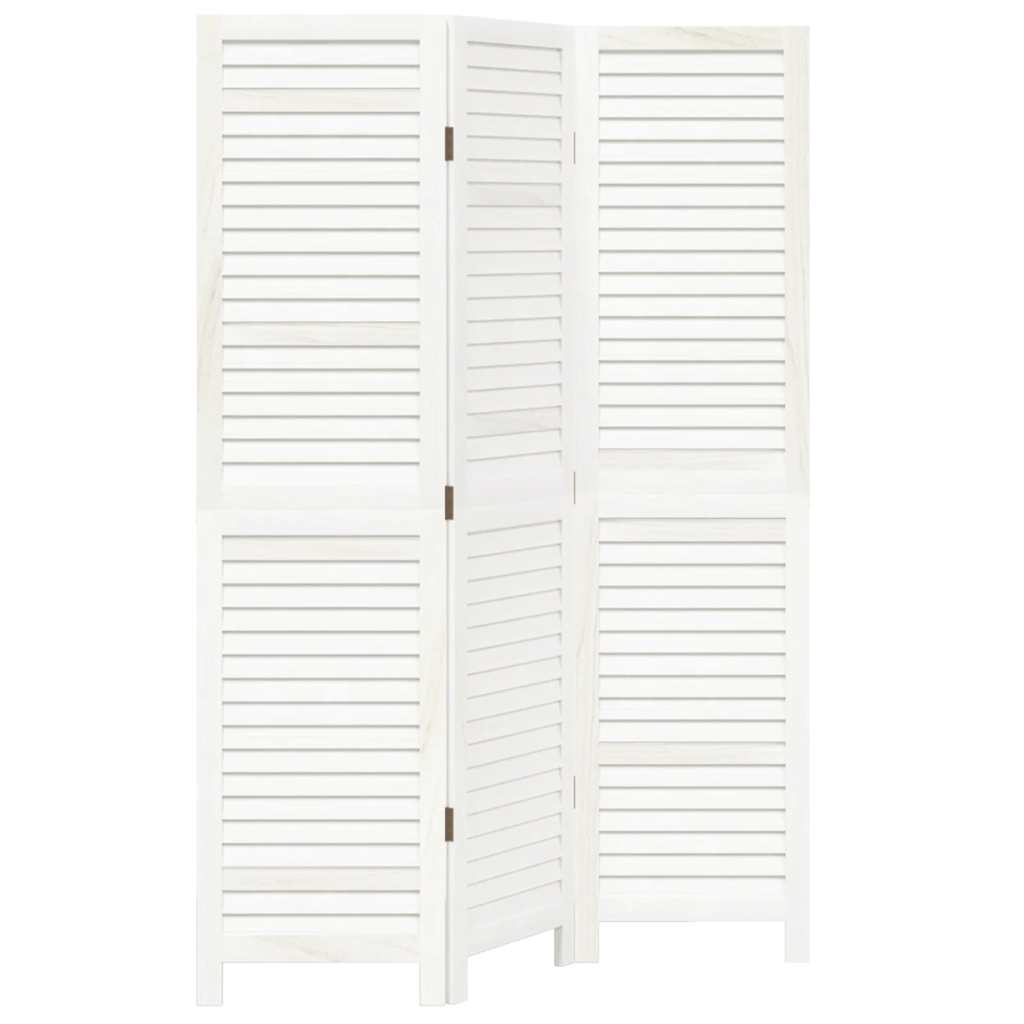 Divisorio Ambienti 3Pannelli Bianco Legno Massello di Paulownia