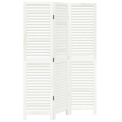 Divisorio Ambienti 3Pannelli Bianco Legno Massello di Paulownia