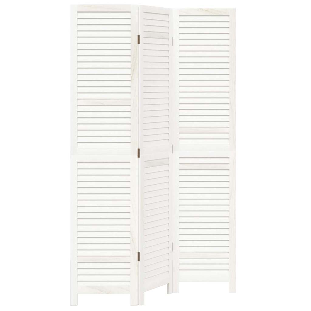 Divisorio Ambienti 3Pannelli Bianco Legno Massello di Paulownia