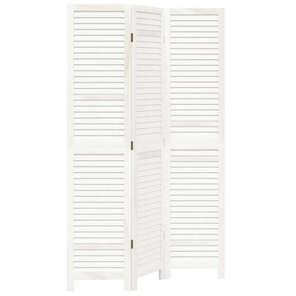 Divisorio Ambienti 3Pannelli Bianco Legno Massello di Paulownia