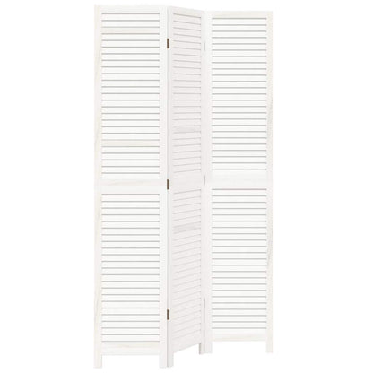 Divisorio Ambienti 3Pannelli Bianco Legno Massello di Paulownia