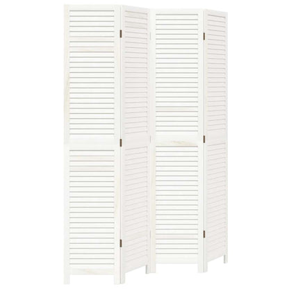 Divisorio Ambienti 4Pannelli Bianco Legno Massello di Paulownia