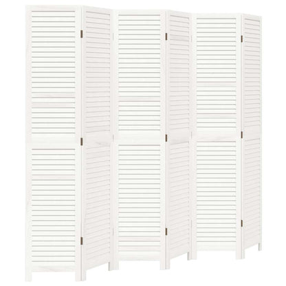 Divisorio Ambienti 6Pannelli Bianco Legno Massello di Paulownia