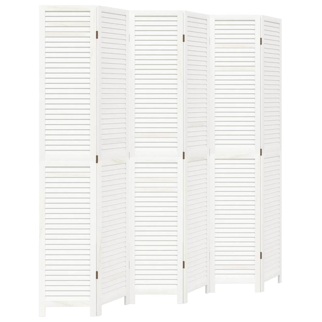 Divisorio Ambienti 6Pannelli Bianco Legno Massello di Paulownia | homemem39