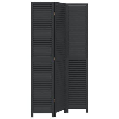 Divisorio Ambienti 3 Pannelli Nero Legno Massello di Paulownia | homemem39