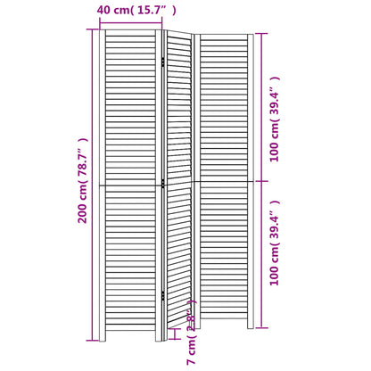 Divisorio Ambienti 3 Pannelli Nero Legno Massello di Paulownia - homemem39