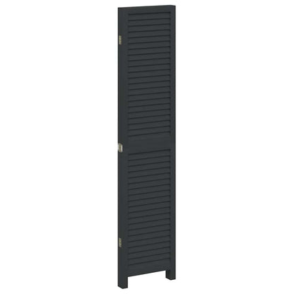 Divisorio Ambienti 4 Pannelli Nero Legno Massello di Paulownia | homemem39