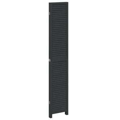 Divisorio Ambienti 4 Pannelli Nero Legno Massello di Paulownia | homemem39