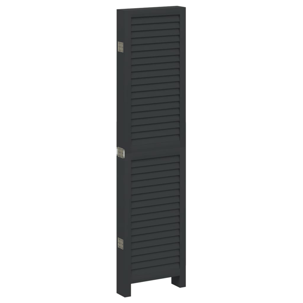 Divisorio Ambienti 6 Pannelli Nero Legno Massello di Paulownia | homemem39