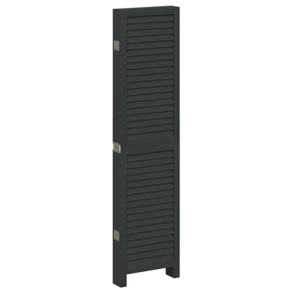 Divisorio Ambienti 6 Pannelli Nero Legno Massello di Paulownia | homemem39