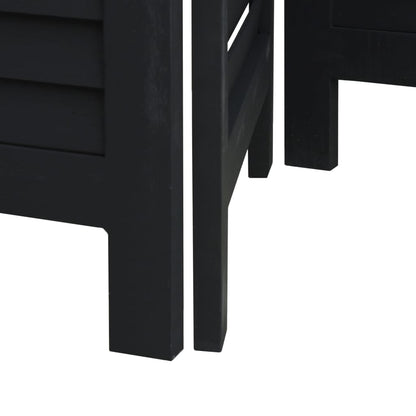 Divisorio Ambienti 6 Pannelli Nero Legno Massello di Paulownia | homemem39