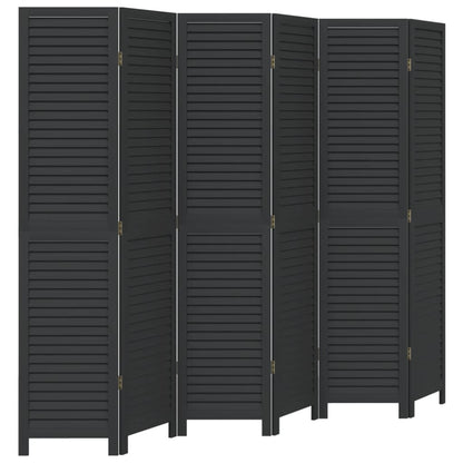 Divisorio Ambienti 6 Pannelli Nero Legno Massello di Paulownia | homemem39