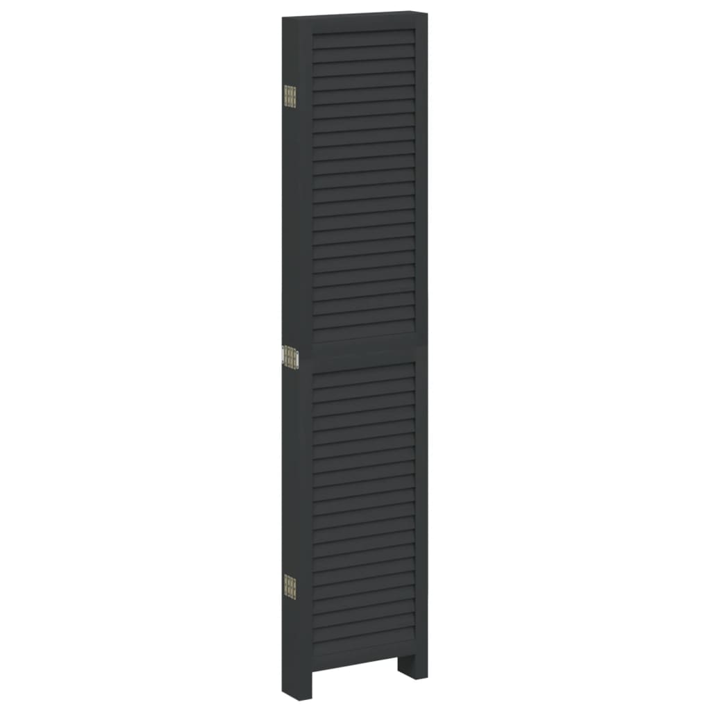 Divisorio Ambienti 6 Pannelli Nero Legno Massello di Paulownia | homemem39