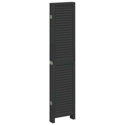 Divisorio Ambienti 6 Pannelli Nero Legno Massello di Paulownia | homemem39