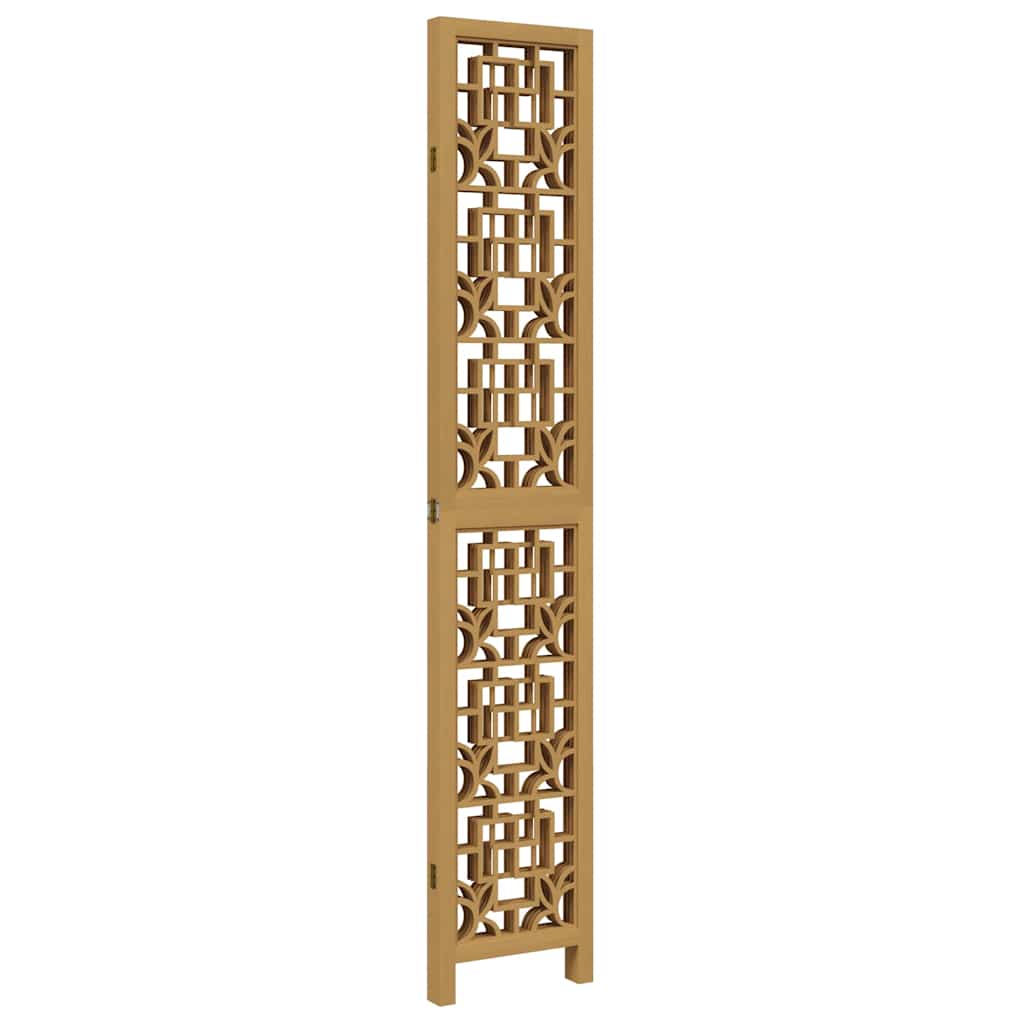 Divisorio Ambienti 4 Pannelli Marrone Legno Massello Paulownia | homemem39