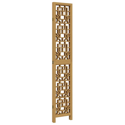 Divisorio Ambienti 4 Pannelli Marrone Legno Massello Paulownia - homemem39