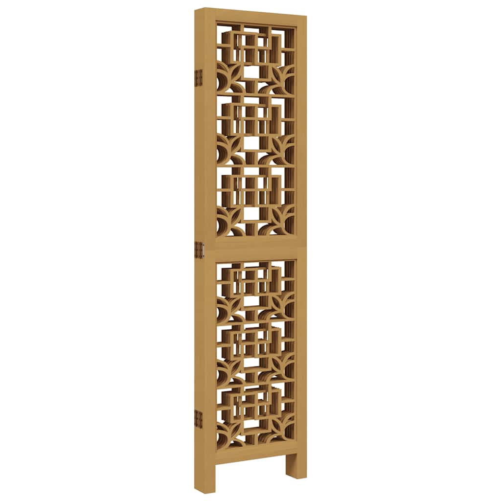 Divisorio Ambienti 5 Pannelli Marrone Legno Massello Paulownia | homemem39