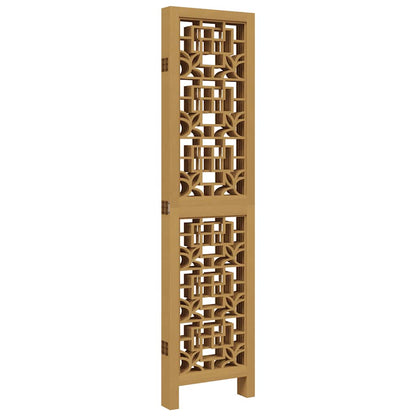 Divisorio Ambienti 5 Pannelli Marrone Legno Massello Paulownia | homemem39