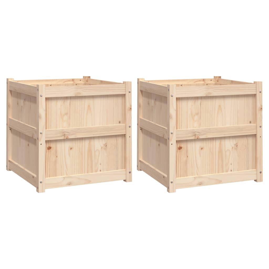 Fioriere da Giardino 2 pz in Legno Massello di Pino | homemem39
