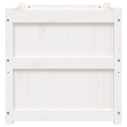 Fioriera da Giardino Bianca 60x60x60 cm Legno Massello di Pino - homemem39