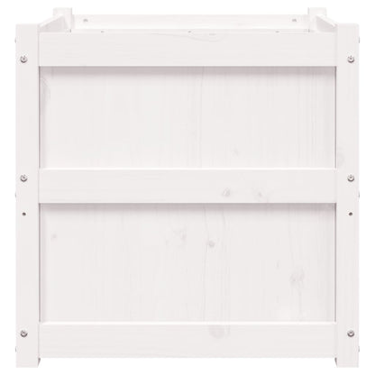 Fioriera da Giardino Bianca 60x60x60 cm Legno Massello di Pino - homemem39
