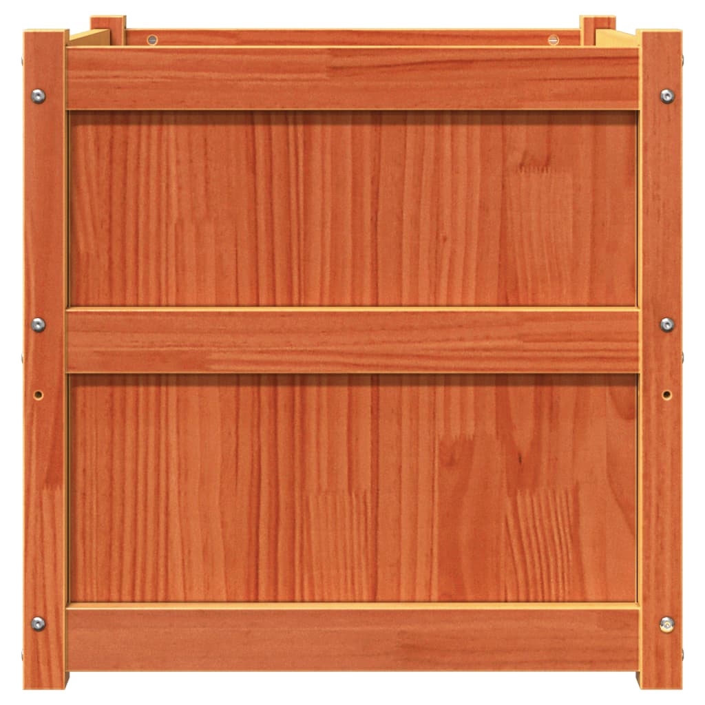 Fioriere da Giardino 2pz Marrone Cera Legno Massello di Pino - homemem39