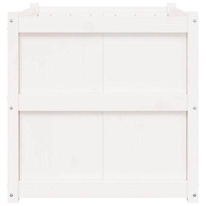 Fioriera da Giardino Bianca 70x70x70 cm Legno Massello di Pino