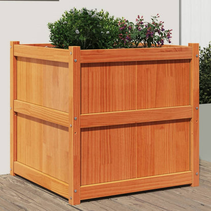 Fioriera Giardino Marrone Cera 70x70x70 cm Legno Massello Pino - homemem39