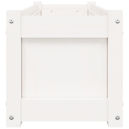 Fioriera da Giardino Bianca 90x31x31 cm Legno Massello di Pino