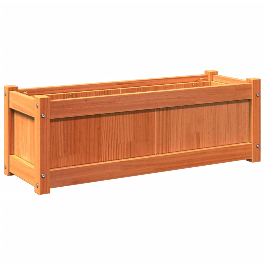 Fioriera Giardino Marrone Cera 90x31x31 cm Legno Massello Pino | homemem39