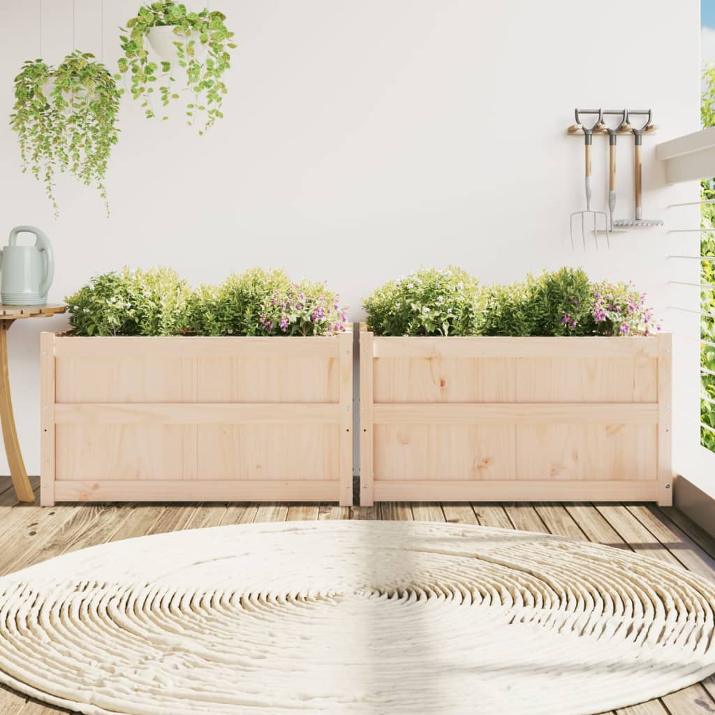 Fioriere da Giardino 2 pz in Legno Massello di Pino | homemem39