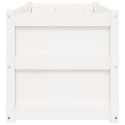 Fioriera da Giardino Bianca 90x50x50 cm Legno Massello di Pino