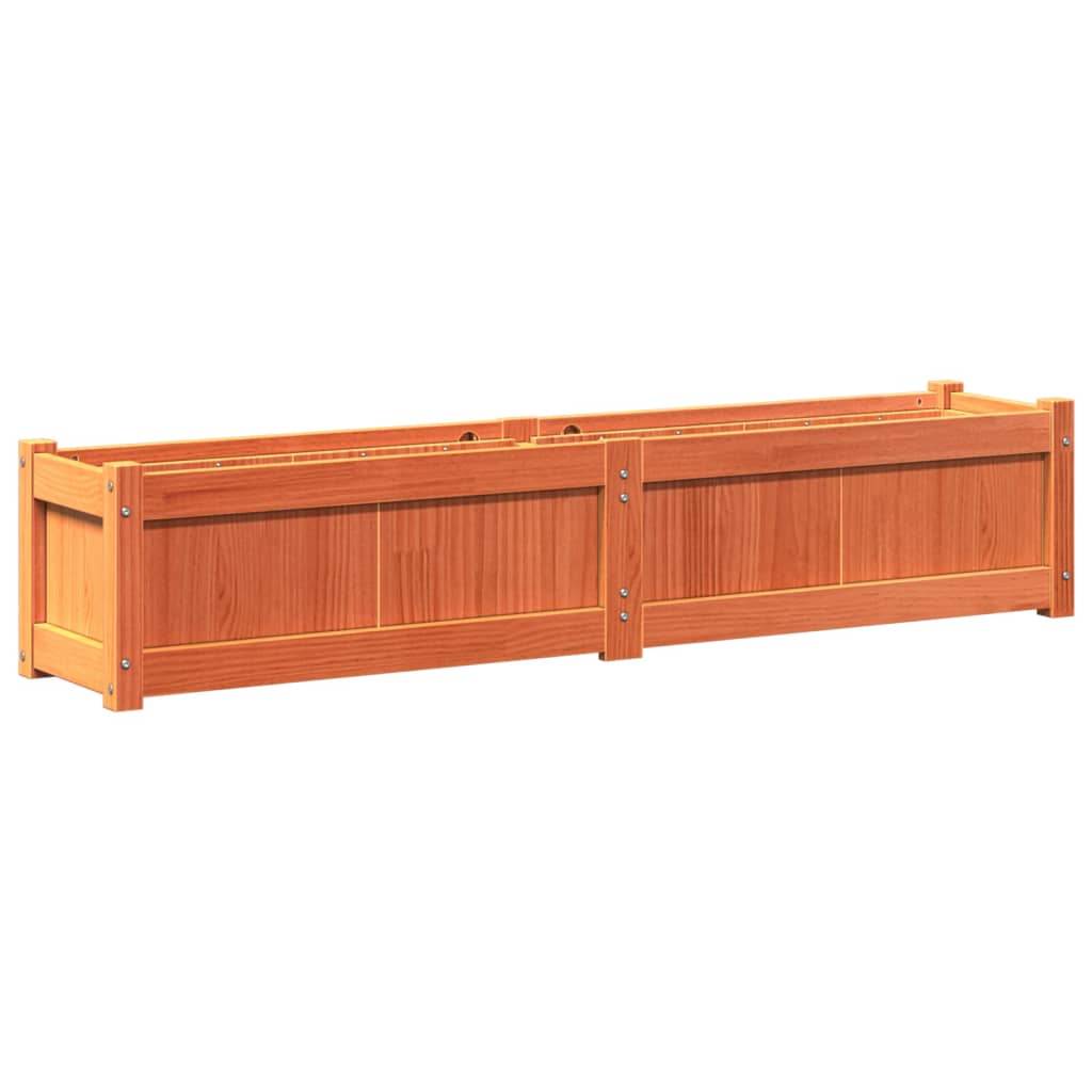 Fioriera Giardino Marrone Cera 150x31x31 cm Legno Massello Pino | homemem39