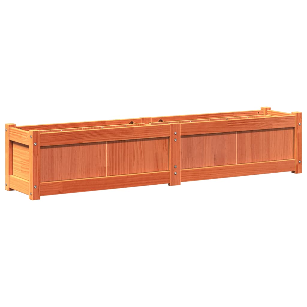 Fioriere da Giardino 2pz Marrone Cera Legno Massello di Pino - homemem39