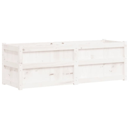 Fioriera da Giardino Bianca 150x50x50 cm Legno Massello di Pino - homemem39