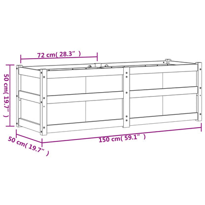 Fioriera Giardino Marrone Cera 150x50x50 cm Legno Massello Pino