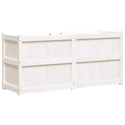 Fioriera da Giardino Bianca 150x50x70 cm Legno Massello di Pino - homemem39