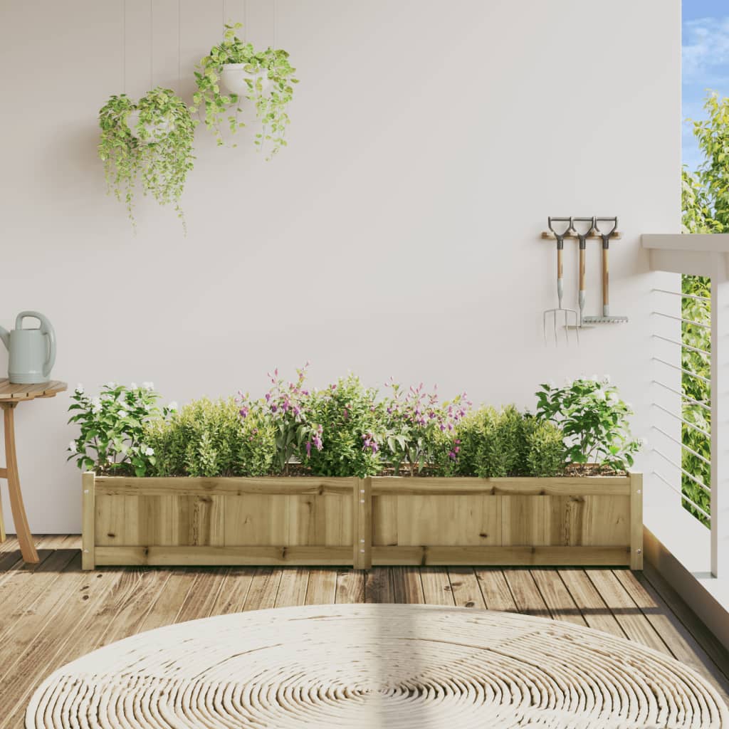 Fioriera da Giardino 180x31x31 cm in Legno di Pino Impregnato - homemem39
