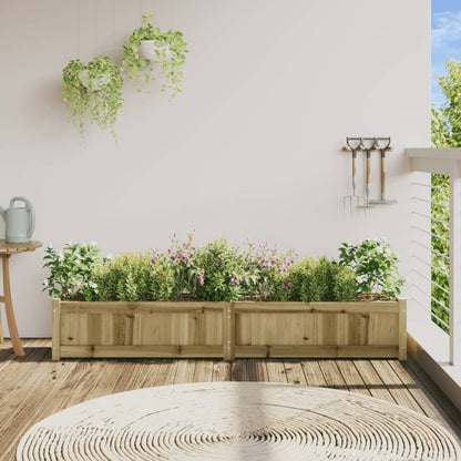 Fioriera da Giardino 180x31x31 cm in Legno di Pino Impregnato - homemem39