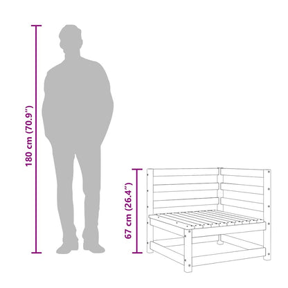 Divani Angolari Giardino 2pz Marrone Cera 70x70x67cm Legno Pino