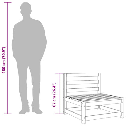 Divano Senza Braccioli da Giardino Marrone Cera 70x70x67cm Pino