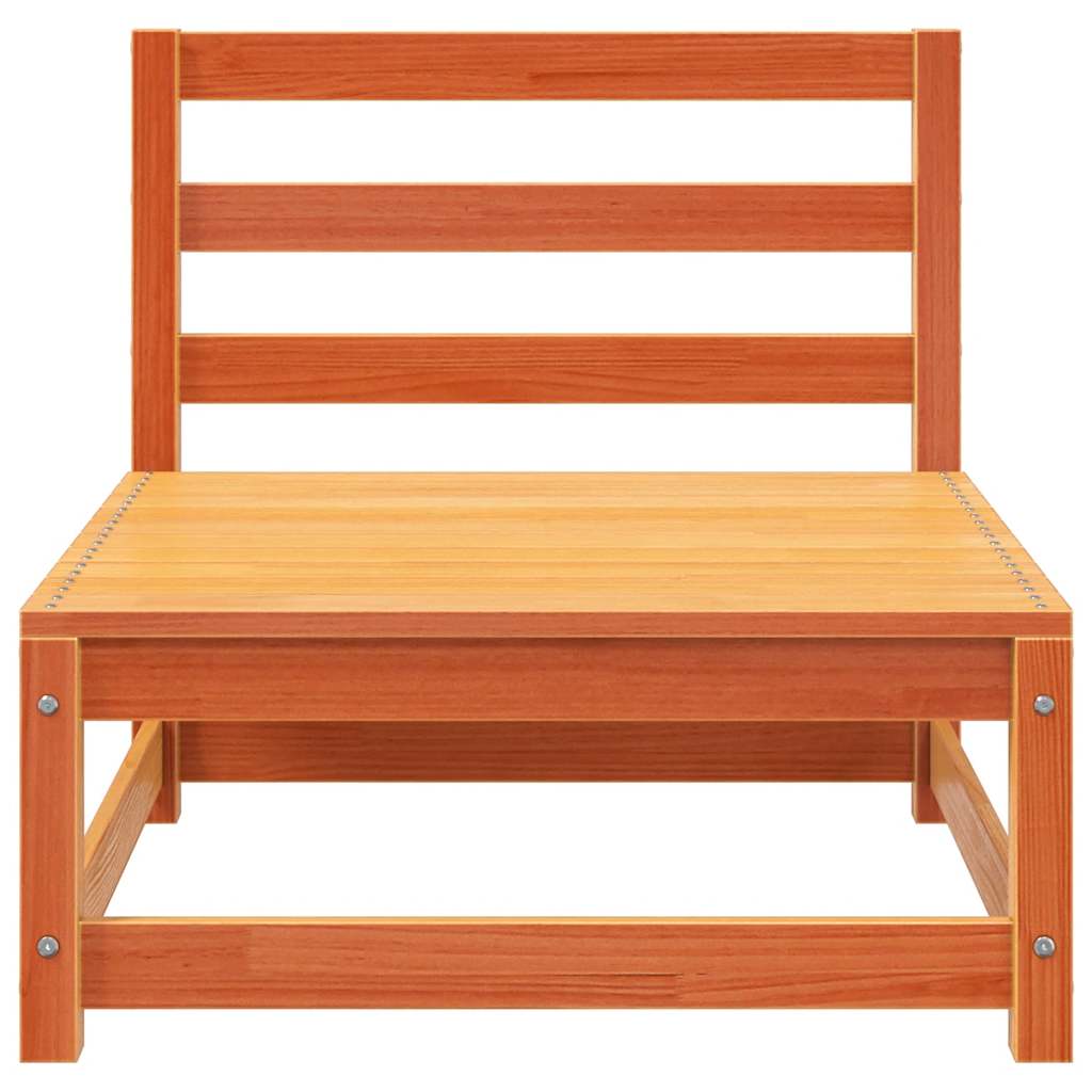 Divani Senza Braccioli Giardino 3pz Marrone Cera 70x70x67 Pino - homemem39