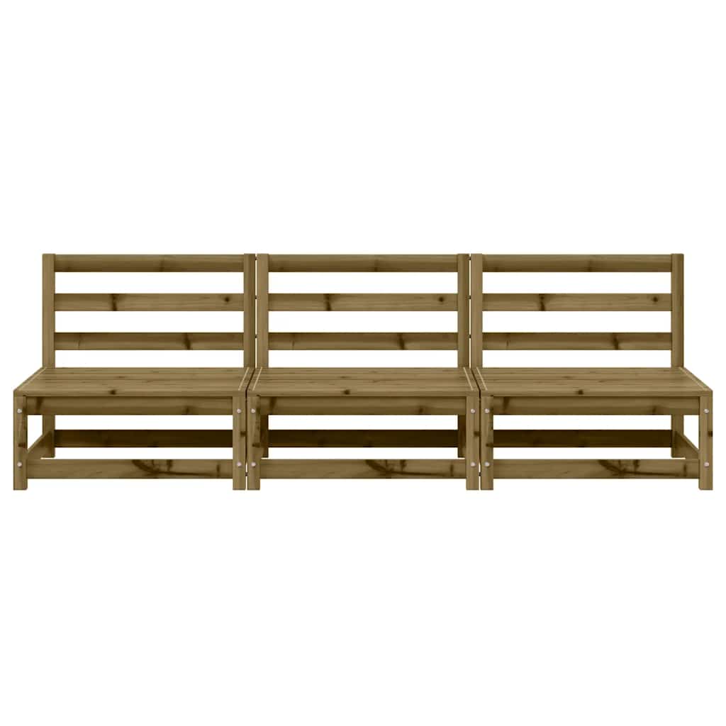 Divani Giardino Senza Braccioli 3pz 70x70x67 cm Pino Impregnato - homemem39