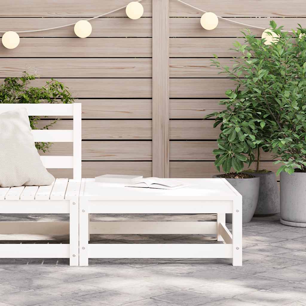 Poggiapiedi da Giardino 70x70x30 cm Legno Massello Pino Bianco - homemem39