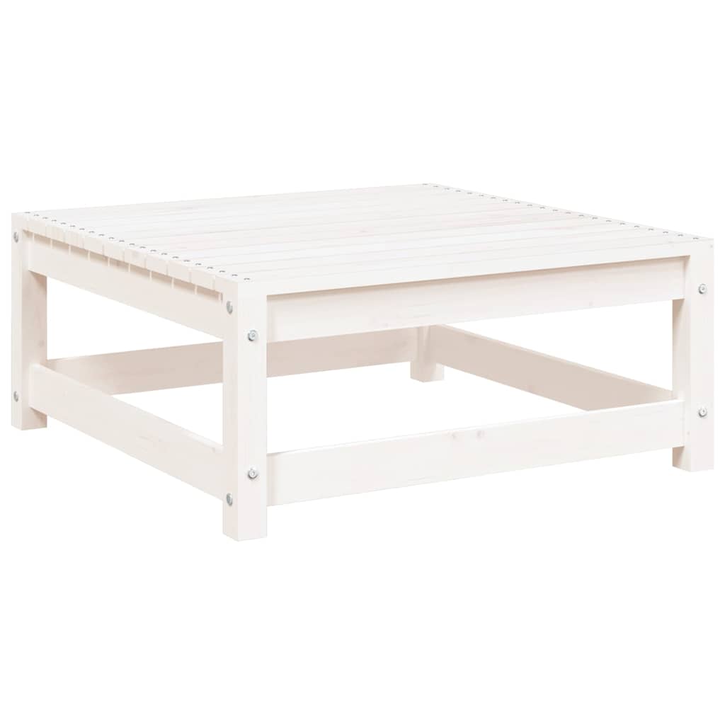 Poggiapiedi da Giardino 70x70x30 cm Legno Massello Pino Bianco - homemem39